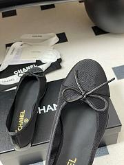 Kitlife Chanel Mesh Bow Ballet Flats Shoes Black - 5