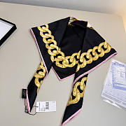 Kitlife Chanel Camellia Double C Scarf Black 90x90cm  - 6