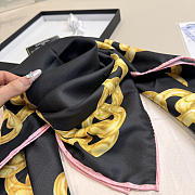 Kitlife Chanel Camellia Double C Scarf Black 90x90cm  - 3