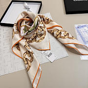 Kitlife Chanel Camellia Double C Scarf Beige 90x90cm  - 2