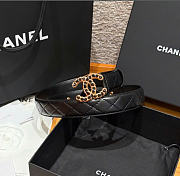Kitlife Chanel Classic Gold Metal Double C Logo Black Quited Lambskin Belt 30mm - 4