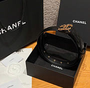 Kitlife Chanel Classic Gold Metal Double C Logo Black Quited Lambskin Belt 30mm - 3