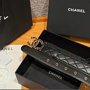 Kitlife Chanel Classic Gold Metal Double C Logo Black Quited Lambskin Belt 30mm - 2