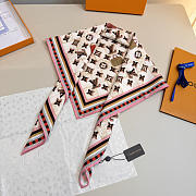 Kitlife Louis Vuitton Damiergram Silk Scarf White & Pink 90x90cm  - 2
