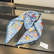 Kitlife Gucci Kawaii GG Supreme Siilk Scarf Blue 90x90cm - 5