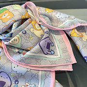 Kitlife Gucci Kawaii GG Supreme Siilk Scarf Beige 90x90cm  - 6