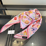 Kitlife Gucci Kawaii GG Supreme Siilk Scarf Pink 90x90cm  - 6