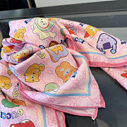 Kitlife Gucci Kawaii GG Supreme Siilk Scarf Pink 90x90cm  - 5