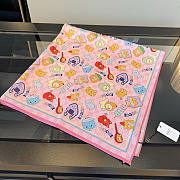 Kitlife Gucci Kawaii GG Supreme Siilk Scarf Pink 90x90cm  - 4