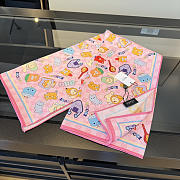 Kitlife Gucci Kawaii GG Supreme Siilk Scarf Pink 90x90cm  - 2