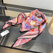 Kitlife Gucci Kawaii GG Supreme Siilk Scarf Red 90x90cm  - 5