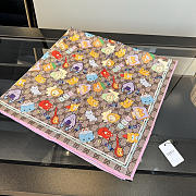 Kitlife Gucci Kawaii GG Supreme Siilk Scarf Brown 90x90cm  - 1
