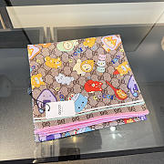 Kitlife Gucci Kawaii GG Supreme Siilk Scarf Brown 90x90cm  - 5