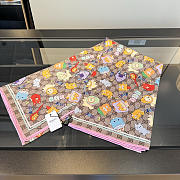 Kitlife Gucci Kawaii GG Supreme Siilk Scarf Brown 90x90cm  - 4