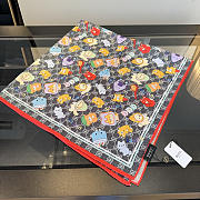 Kitlife Gucci Kawaii GG Supreme Siilk Scarf Black 90x90cm  - 1