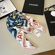 Kitlife Chanel Twill Silk Scarf Dark Blue Multicolor 90x90cm - 6