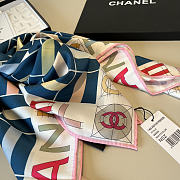 Kitlife Chanel Twill Silk Scarf Dark Blue Multicolor 90x90cm - 2