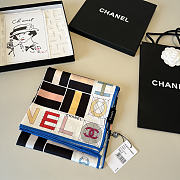 Kitlife Chanel Twill Silk Scarf Black Multicolor 90x90cm  - 6