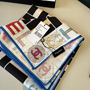 Kitlife Chanel Twill Silk Scarf Black Multicolor 90x90cm  - 5