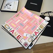 Kitlife Chanel Twill Silk Scarf Pink Multicolor 90x90cm  - 5