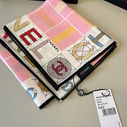 Kitlife Chanel Twill Silk Scarf Pink Multicolor 90x90cm  - 4
