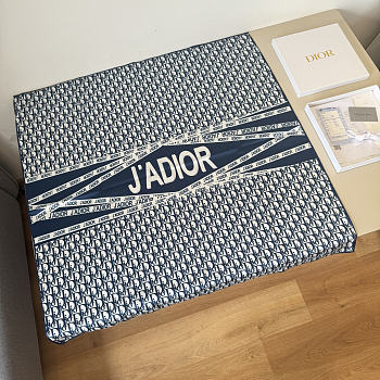 Kitlife Dior J'adior Silk Scarf Blue & White 90x90cm