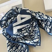 Kitlife Dior J'adior Silk Scarf Blue & White 90x90cm - 5