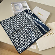 Kitlife Dior J'adior Silk Scarf Blue & White 90x90cm - 2