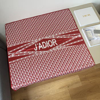 Kitlife Dior J'adior Silk Scarf Red & White 90x90cm