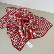 Kitlife Dior J'adior Silk Scarf Red & White 90x90cm - 5