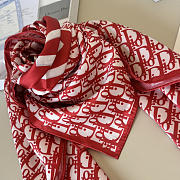 Kitlife Dior J'adior Silk Scarf Red & White 90x90cm - 6