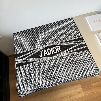 Kitlife Dior J'adior Silk Scarf Black & White 90x90cm 