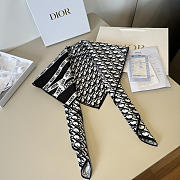 Kitlife Dior J'adior Silk Scarf Black & White 90x90cm  - 6