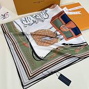 Kitlife Louis Vuitton Treasure Framed Vintage Silk Scarf White & Green 90x90cm - 2