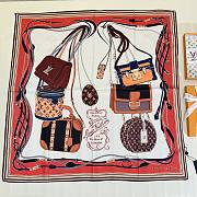 Kitlife Louis Vuitton Treasure Framed Vintage Silk Scarf White & Red 90x90cm  - 1