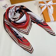 Kitlife Louis Vuitton Treasure Framed Vintage Silk Scarf White & Red 90x90cm  - 6