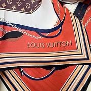 Kitlife Louis Vuitton Treasure Framed Vintage Silk Scarf White & Red 90x90cm  - 2