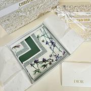 Kitlife Dior Floral Silk Scarf White & Green 90x90cm - 4