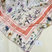 Kitlife Dior Floral Silk Scarf White & Orange 90x90cm  - 6