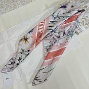 Kitlife Dior Floral Silk Scarf White & Orange 90x90cm  - 4
