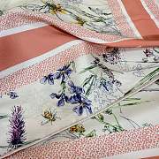 Kitlife Dior Floral Silk Scarf White & Orange 90x90cm  - 2