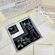 Kitlife Dior Floral Silk Scarf Black & White 90x90cm - 6