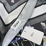 Kitlife Dior Floral Silk Scarf Black & White 90x90cm - 4