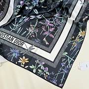 Kitlife Dior Floral Silk Scarf Black & White 90x90cm - 5