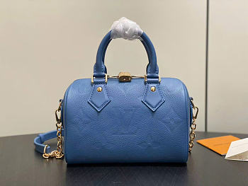Kitlife Louis Vuitton Speedy Bandouliere 20 Bag Blue Monogram Empreinte Leather M28316 20.5x13.5x12cm 