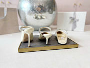Kitlife Jimmy Choo White Patent Leather Mules With Crystal Strap  - 6