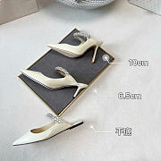 Kitlife Jimmy Choo White Patent Leather Mules With Crystal Strap  - 2