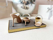 Kitlife Jimmy Choo Beige Patent Leather Mules With Crystal Strap - 6