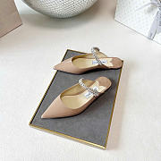 Kitlife Jimmy Choo Beige Patent Leather Mules With Crystal Strap - 5