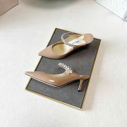 Kitlife Jimmy Choo Beige Patent Leather Mules With Crystal Strap - 2